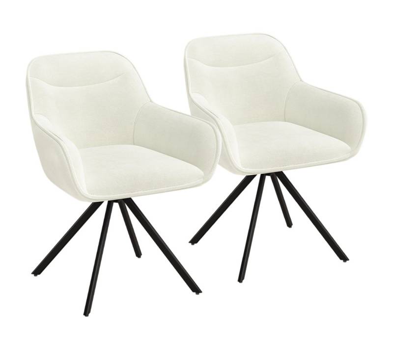 skølm Esszimmerstuhl Thokk Drehstuhl mit Leinen-Optik (2er Set, beige, bis 150 kg), Küchenstuhl, höhenverstellbar & drehbar, verfügbar als 4er/6er Set von skølm