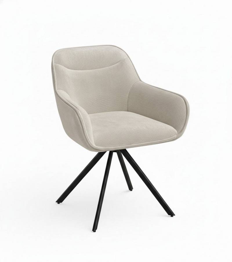 skølm Esszimmerstuhl Thokk Drehstuhl mit Leinen-Optik (2er Set, hellbraun, bis 150 kg), Küchenstuhl, höhenverstellbar & drehbar, verfügbar als 4er/6er Set von skølm