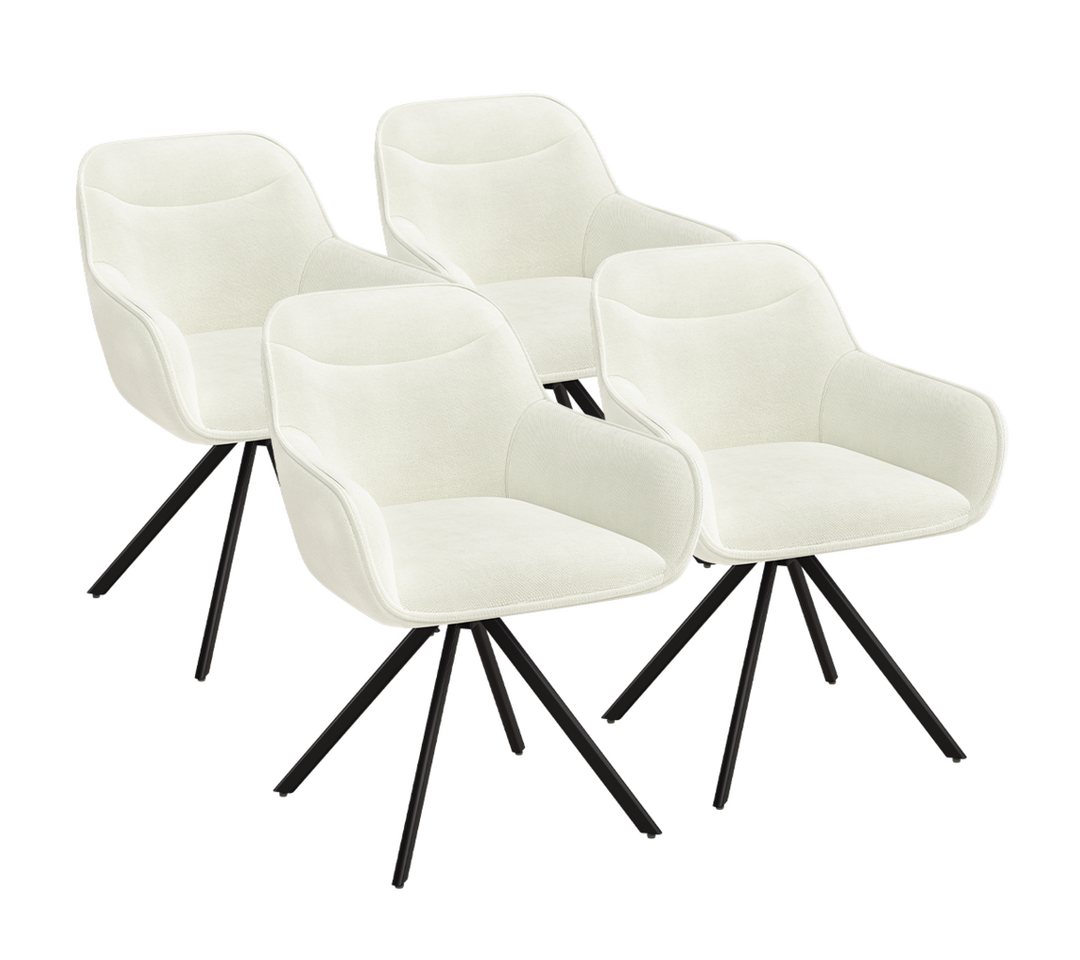skølm Esszimmerstuhl Thokk Drehstuhl mit Leinen-Optik (4er Set, beige, bis 150 kg), Küchenstuhl, höhenverstellbar & drehbar, verfügbar als 2er/6er Set von skølm
