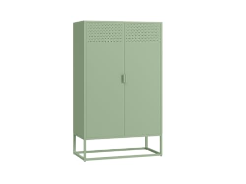 skølm Izar Metallkommode – Wohnzimmerschrank mit Doppeltüren in Mintgrün – Metallschrank mit 2 Fächern – Sideboard für Wohnzimmer – Mehrzweckschrank 100x80x40 cm skølm Izar Metallkommode – Wohnzimmerschrank mit Doppeltüren in Mintgrün – Metallschrank mit 2 Fächern – Sideboard für Wohnzimmer – Mehrzweckschrank 100x80x40 cm von skølm