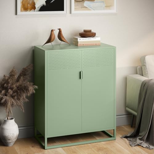 skølm Izar Metallkommode – Wohnzimmerschrank mit Doppeltüren in Mintgrün – Metallschrank mit 2 Fächern – Sideboard für Wohnzimmer – Mehrzweckschrank 100x80x40 cm skølm Izar Metallkommode – Wohnzimmerschrank mit Doppeltüren in Mintgrün – Metallschrank mit 2 Fächern – Sideboard für Wohnzimmer – Mehrzweckschrank 100x80x40 cm von skølm