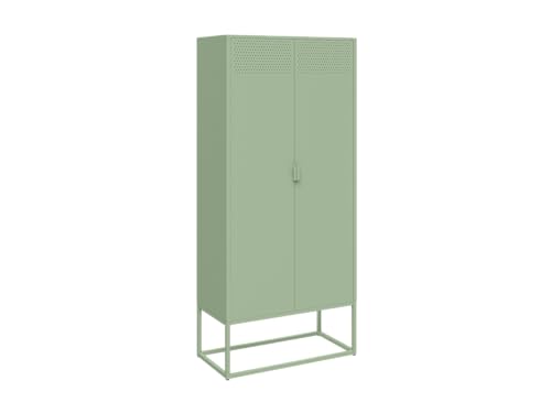 skølm Izar Metallkommode – Wohnzimmerschrank mit Doppeltüren in Mintgrün – Metallschrank mit 4 Fächern – Sideboard für Wohnzimmer – Mehrzweckschrank 180x80x40 cm skølm Izar Metallkommode – Wohnzimmerschrank mit Doppeltüren in Mintgrün – Metallschrank mit 4 Fächern – Sideboard für Wohnzimmer – Mehrzweckschrank 180x80x40 cm von skølm