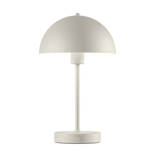 skølm LED Tischlampe Aeriala, Tischleute dimmbar, aufladbar per USB-C, Nachttischlampe warmweißes Licht Leuchtdauer bis zu 10 h, Metall Lampe beige Energieeffizienzklasse G von skølm