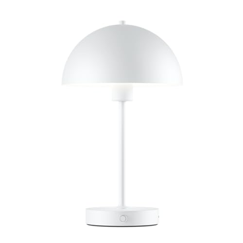 skølm LED Tischlampe Aeriala, Tischleute dimmbar, aufladbar per USB-C, Nachttischlampe warmweißes Licht Leuchtdauer bis zu 10 h, Metall Lampe weiß Energieeffizienzklasse G von skølm