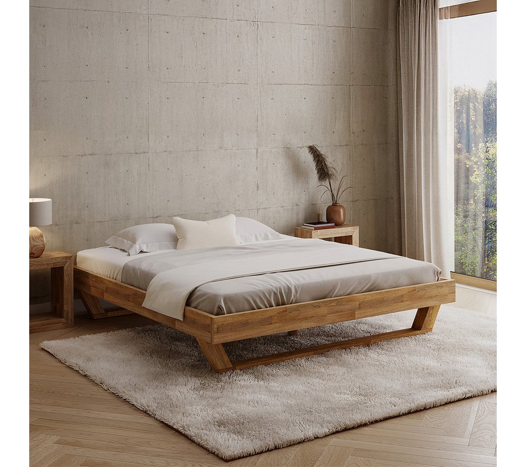 skølm Massivholzbett Nornir aus Eiche, natur geölt, verfügbar in 140/180 x 200 cm, mit & ohne Kopfteil skølm Massivholzbett Nornir aus Eiche, natur geölt, verfügbar in 140/180 x 200 cm, mit & ohne Kopfteil von skølm