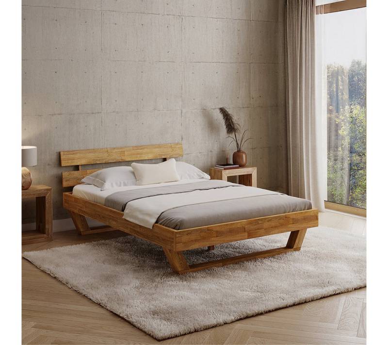 skølm Massivholzbett Nornir aus Eiche, natur geölt, verfügbar in 140/180 x 200 cm, mit & ohne Kopfteil skølm Massivholzbett Nornir aus Eiche, natur geölt, verfügbar in 140/180 x 200 cm, mit & ohne Kopfteil von skølm