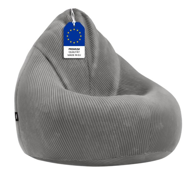 skølm. Sitzsack Magni, XXL-Sitzsack aus Cord, mit EPS-Perlen-Füllung, 130x80 cm von skølm.
