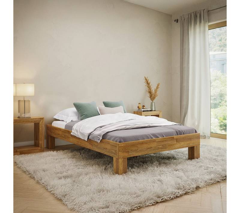 skølm Massivholzbett Floki aus Eiche, natur geölt, verfügbar in 120/140/160/180 x 200 cm von skølm