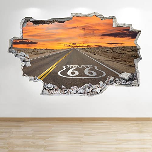 3D Wandaufkleber - Route 66 - Wandkunst Aufkleber Wandbild Aufkleber Wohnkultur Kunstplakat 70x110cm von skopers