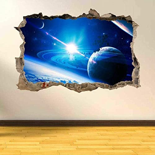 3D Wandtattoo -- Planeten Meteor Regen Weltraum Sterne Sonnensystem -- Wandbild Wandsticker selbstklebend Wandmotiv Wohnzimmer Wand Aufkleber 70x110cm von skopers