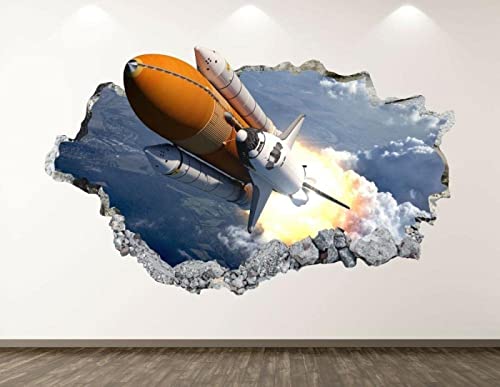 3D Wandtattoo - Space Shuttle Raumschiff - Wandbild Wandsticker selbstklebend Wandmotiv Wohnzimmer Wand Aufkleber 50x75cm von skopers