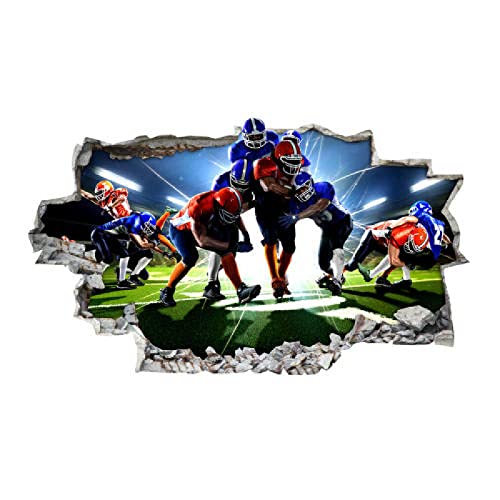 3D Wandtattoo Wandsticker Wandaufkleber -- American Football Sport -- Schlafzimmer Wohnzimmer 60x90cm von skopers