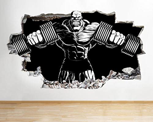 3D Wandtattoo Wandsticker Wandaufkleber -- Bodybuilder-Fitnessstudio -- Schlafzimmer Wohnzimmer 80X125cm von skopers