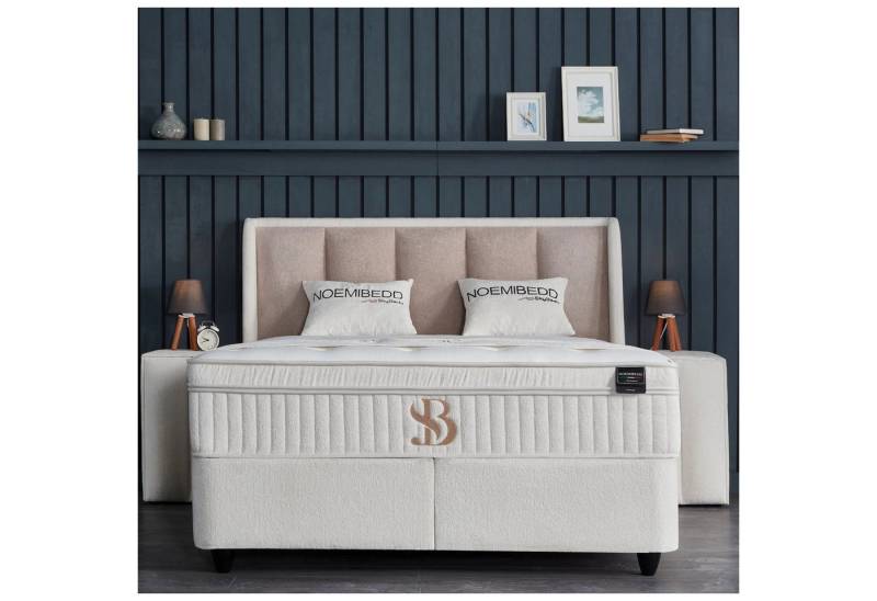 Pointhome Boxspringbett Set, NoemiBedd, Bett-Set ohne oder mit Nachttischen (1x H3/H4Matratze, 2xBettkasten, 1xBettkopfteil, 2 optionale Nachttisch), 5-lagige einseitige Taschenfederkern-Matratze, Betthöhe 34 cm von Pointhome