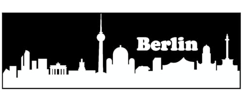 Skyline4u Aufkleber Berlin Skyline mehrere Größen 20 x 6,3cm weiß von Skyline4u