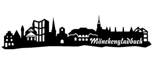 skyline4u Aufkleber Mönchengladbach Skyline Collage in 8 Größen und 25 Farben (30x6,8cm schwarz) von skyline4u