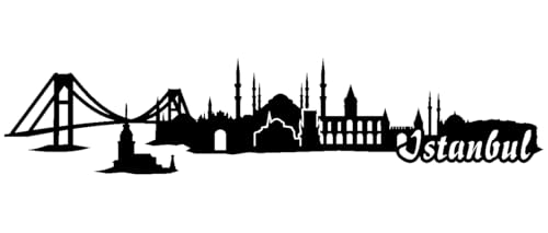 Skyline4u Istanbul Aufkleber Istanbul Skyline viele Farben 15 x 3,2cm schwarz von Skyline4u