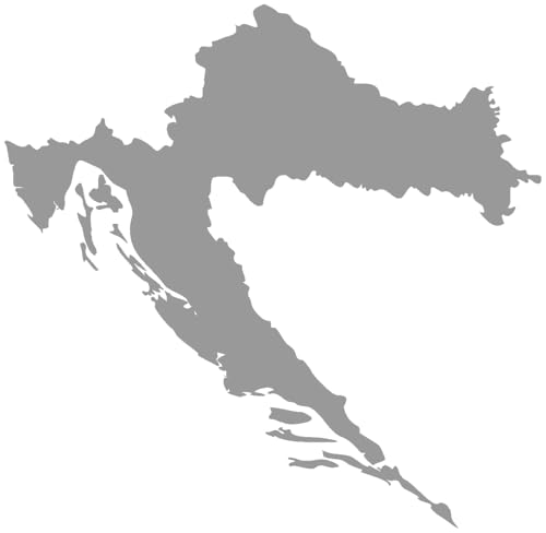 skyline4u Kroatien Aufkleber in 7 Größen und 25 Farben (10x9,7cm grau) von PGONA
