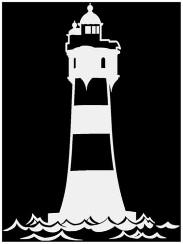 Skyline4u Leuchtturm 'Roter Sand' Aufkleber das Wahrzeichen 15 x 20cm hellgrau von Skyline4u