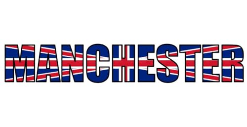 Skyline4u Manchester Aufkleber Schriftzug Autoaufkleber Union Jack - 30x5,4cm von Skyline4u