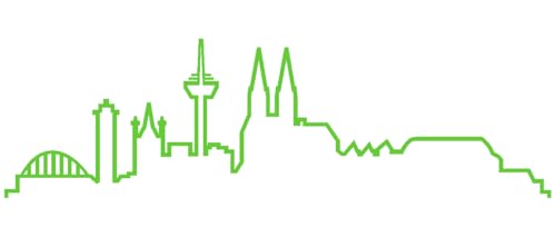 skyline4u Skyline Silhouette Köln Aufkleber für Auto oder Wohnmobil in 8 Größen und 25 Farben (15x4,4cm lindgrün) von skyline4u