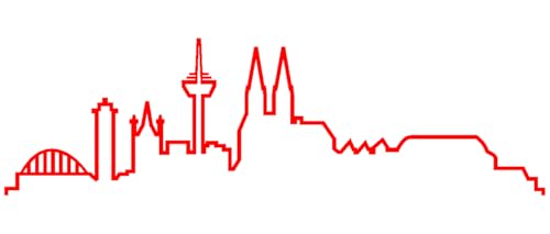 Skyline4u Skyline Silhouette Köln Aufkleber für Auto oder Wohnmobil 25 x 7,3cm hellrot von Skyline4u