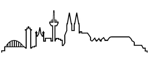skyline4u Skyline Silhouette Köln Aufkleber für Auto oder Wohnmobil in 8 Größen und 25 Farben (25x7,3cm schwarz) von Lupsty