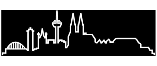 Skyline4u Skyline Silhouette Köln Aufkleber für Auto oder Wohnmobil 25 x 7,3cm weiß von Skyline4u