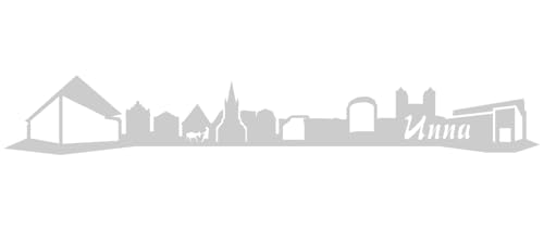 Skyline4u Unna Aufkleber Skyline Collage 20 x 3cm silbermetalleffekt von Skyline4u