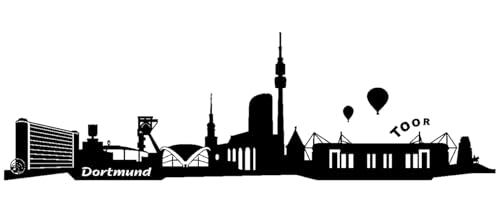 Skyline4u Wandtattoo Dortmund Skyline mehrere Größen 80 x 24cm schwarz von Skyline4u