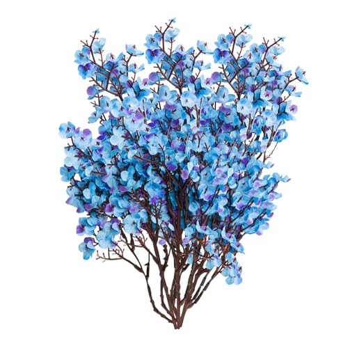 4 Stück Blumen am ganzen , Seidenblumen, getrocknete Blumensträuße, Hochzeit, Restaurant, Dekoration, Büro, Party, Hochzeit, Neujahr Büro Ordnung (Blue, One Size) von skyrabbiter