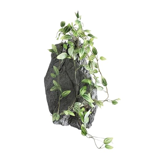 Skyrabbiter Garten-Felsabdeckung aus PU-Schaum, 42 x 27 x 16,5 cm, Dekorativer Abdeckfelsen, Gartenfelsen Sandstein, Optik Kunstfelsen, für Landschaftsgestaltung (Fischereileine + Schraube) (B) von skyrabbiter