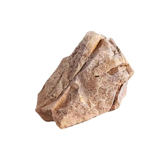 skyrabbiter Dekorativer Gartenlandschafts-Abdeckstein, 35 x 27 x 22 cm, Leichtgewicht PU-Material, Sandsteinoptik, Wasserkaskaden, Abdeckstein, Steckerstein Dekorstein für den Garten (D) von skyrabbiter