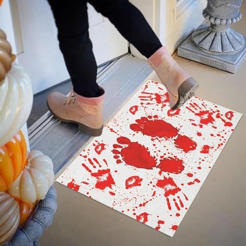 skyrabbiter Halloween Blutiger Fußabdruck Türmatte 3D, Halloween deko fußmatte, Halloween deko Horror, lustige Horror-fußmatte, Fußmatte Halloween-Dekoration für den Innenbereich im Freien (80cm) skyrabbiter Halloween Blutiger Fußabdruck Türmatte 3D, Halloween deko fußmatte, Halloween deko Horror, lustige Horror-fußmatte, Fußmatte Halloween-Dekoration für den Innenbereich im Freien (80cm) von skyrabbiter