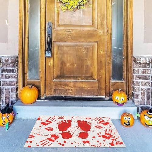 skyrabbiter Halloween Blutiger Fußabdruck Türmatte 3D, Halloween deko fußmatte, Halloween deko Horror, lustige Horror-fußmatte, Fußmatte Halloween-Dekoration für den Innenbereich im Freien (90cm) skyrabbiter Halloween Blutiger Fußabdruck Türmatte 3D, Halloween deko fußmatte, Halloween deko Horror, lustige Horror-fußmatte, Fußmatte Halloween-Dekoration für den Innenbereich im Freien (90cm) von skyrabbiter