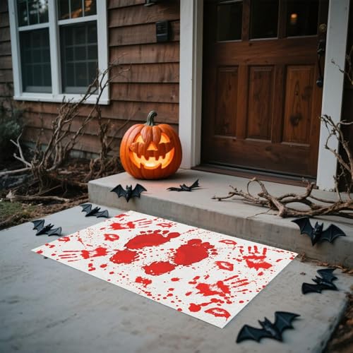 skyrabbiter Halloween Blutiger Fußabdruck Türmatte 3D, Halloween deko fußmatte, Halloween deko Horror, lustige Horror-fußmatte, Fußmatte Halloween-Dekoration für den Innenbereich im Freien (60cm) skyrabbiter Halloween Blutiger Fußabdruck Türmatte 3D, Halloween deko fußmatte, Halloween deko Horror, lustige Horror-fußmatte, Fußmatte Halloween-Dekoration für den Innenbereich im Freien (60cm) von skyrabbiter