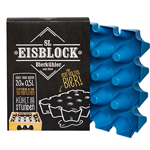 SL-Eisblock Bierkastenkühler 20x0,5 Liter Made In Germany, 34 x 25 x 6cm, Blau von sl-Eisblock