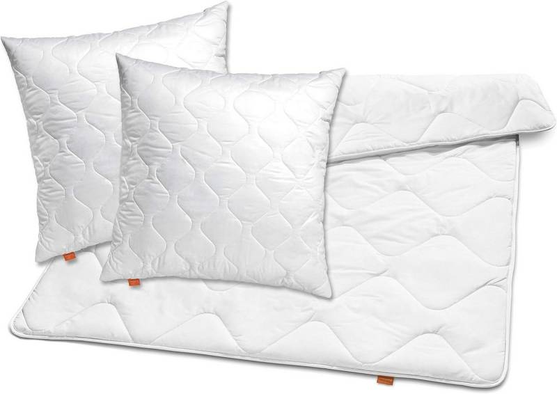 sleepling Bettdecke + Kopfkissen Bettwaren Set, Füllung: 100% Polyester, Bezug: 100% Polyester, 2x Kopfkissen 80 x 80 cm + Ganzjahresdecke 200 x 200 cm, Ökotex 100 von sleepling