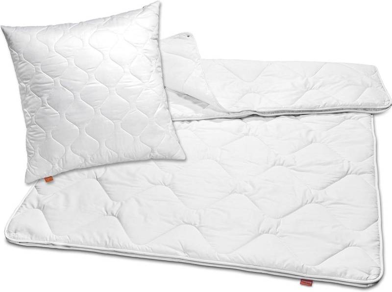 sleepling Bettdecke + Kopfkissen Bettwaren Set, Füllung: 100% Polyester, Bezug: 100% Polyester, Kopfkissen 80 x 80 cm + 4-Jahreszeitendecke 155 x 220 cm, Ökotex 100 von sleepling