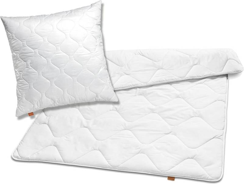sleepling Bettdecke + Kopfkissen Bettwaren Set, Füllung: 100% Polyester, Bezug: 100% Polyester, Kopfkissen 80 x 80 cm + Ganzjahresbettdecke 135 x 200 cm, Ökotex 100 von sleepling