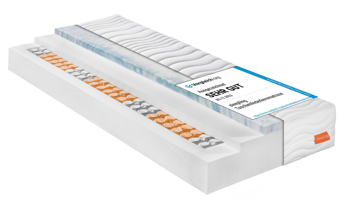 Federkernmatratze Innovation 320 7-Zonen Tonnentaschenfederkern-Matratze, sleepling, mit 400 Federn / m² und waschbarem Bezug von sleepling