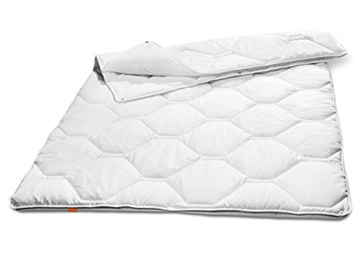 sleepling 190103 Komfort 360 Bettdecke Made in Germany Baumwolle Satin 4-Jahreszeiten 155 x 220 cm, weiß von sleepling