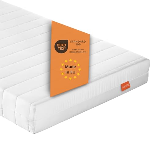sleepling Matratze 90 x 200 x 15 cm, Rollmatratze Gästematratze, Komfortschaummatratze, Made in EU, Bezug waschbar, Ökotex 100, Härtegrad 2, weiß von sleepling