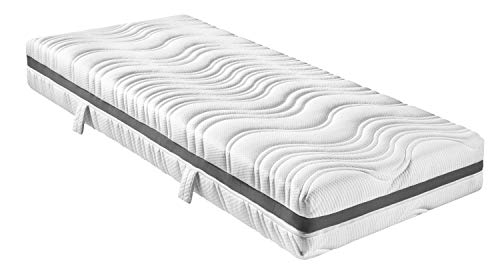 sleepling 190144 Federkernmatratze Comfort 130 | Taschenfederkern Matratze | 7-Zonen Kaltschaum Auflage | Härtegrad 2 | Made in EU | Wendegriffe | Ökotex | 60 Grad waschbar | 100 x 200 x 18 cm, weiß von sleepling