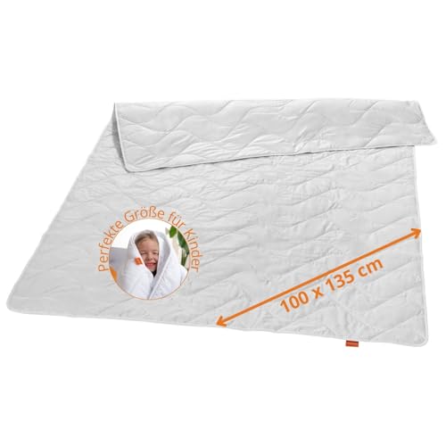 sleepling Kinderdecke Sommer, Sommerdecke Kinder 100x135, Wildseidendecke 100 x 135, Sommerbettdecke leicht, Seidendecke mit 100% Wildseide, Bezug 100% Baumwolle, Made in Germany von sleepling