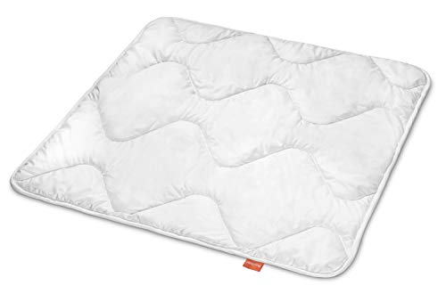 sleepling 196282 Baby medium Babybettdecke | Mono Kinder Bettdecke Ganzjahresdecke | Made in EU | Ökotex 100 | Waschbar bis 60 Grad | 80 x 80 cm, weiß von sleepling