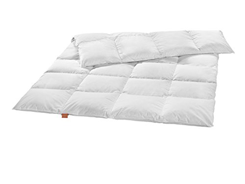 sleepling Baby & Kinder Daunendecke 100 x 135 cm, medium Ganzjahresbettdecke, Neue weiße Daunen (90%) und Federn (10%), Made in EU, Downpass, Ökotex, Daunenbatist, 60 Grad waschbar, weiß von sleepling