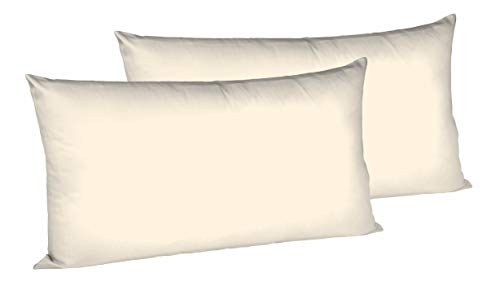 sleepling 196891 2er Set Kissenbezug Renforcé | Kissenhülle aus 100% Baumwolle | verdeckter Reißverschluss | Waschbar 60 Grad | Ökotex 100 | 40 x 80 cm, Creme von sleepling