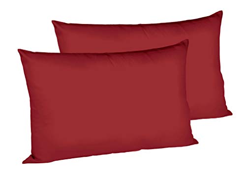 sleepling 196894 2er Set Kissenbezug Renforcé | Kissenhülle aus 100% Baumwolle | verdeckter Reißverschluss | Waschbar 60 Grad | Ökotex 100 | 40 x 60 cm, rot von sleepling
