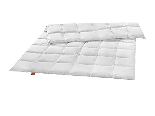 sleepling Federdecke 135 x 200 cm, Bettdecke aus Federn, 100% Baumwolle, Federn Klasse 1, weiß von sleepling